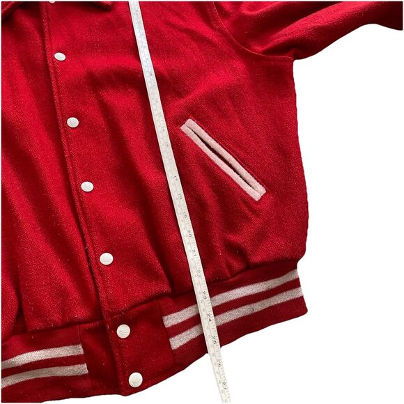 Vintage Boston University Wool Varsity Maple Jacket Large Red 50s 60s BU Prep - Picture 11 of 12